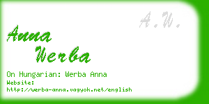 anna werba business card